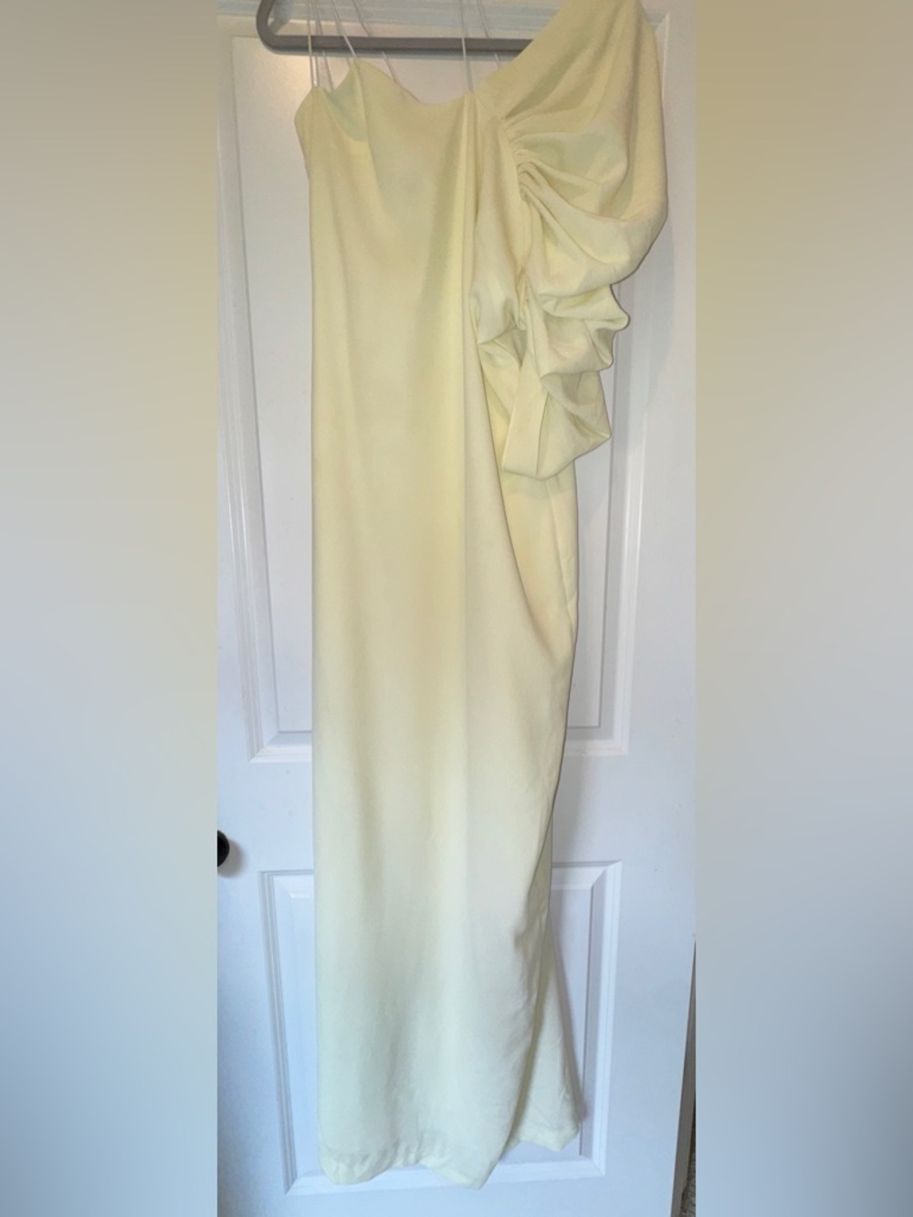 ORIRE Honey Column One-Shoulder Cream Dress - Picture 9 of 10